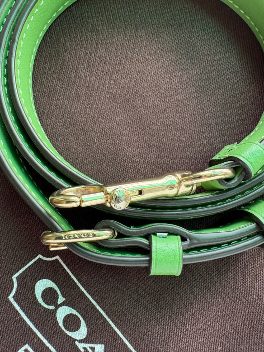 NEW ๐ Coach Apple Green Leather Adjustable Crossbody Replacement Strap - Picture 7 of 15